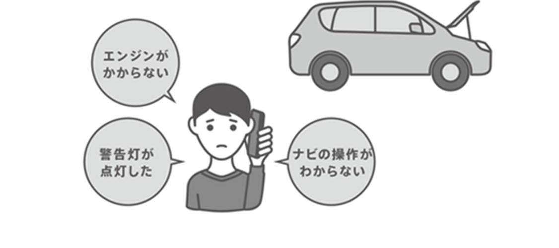 エンジンがかからない、警告灯が点灯した、ナビの操作がわからない